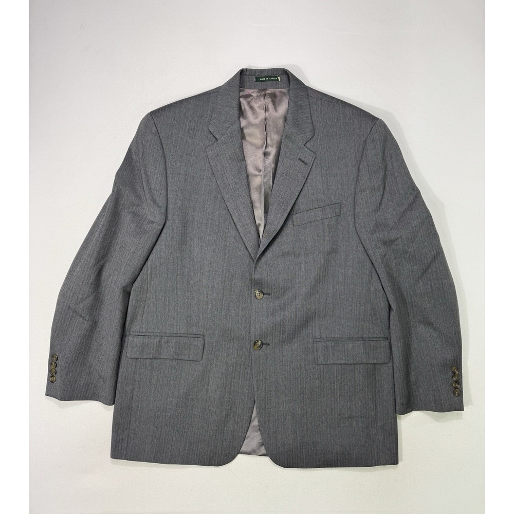 Lauren Ralph Lauren 44R Blazer Sport Coat Wool Cashmere Grey Herringbone Jacket